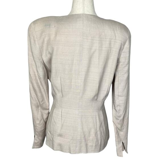 Vintage 1980s Christian Dior Peplum Blazer Beige Cream sz 6 Vtg Designer 80s - Picture 2 of 8